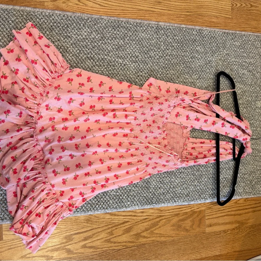 LoveShackFancy Pink Floral Halter Mini Dress NWOT - Picture 6 of 7